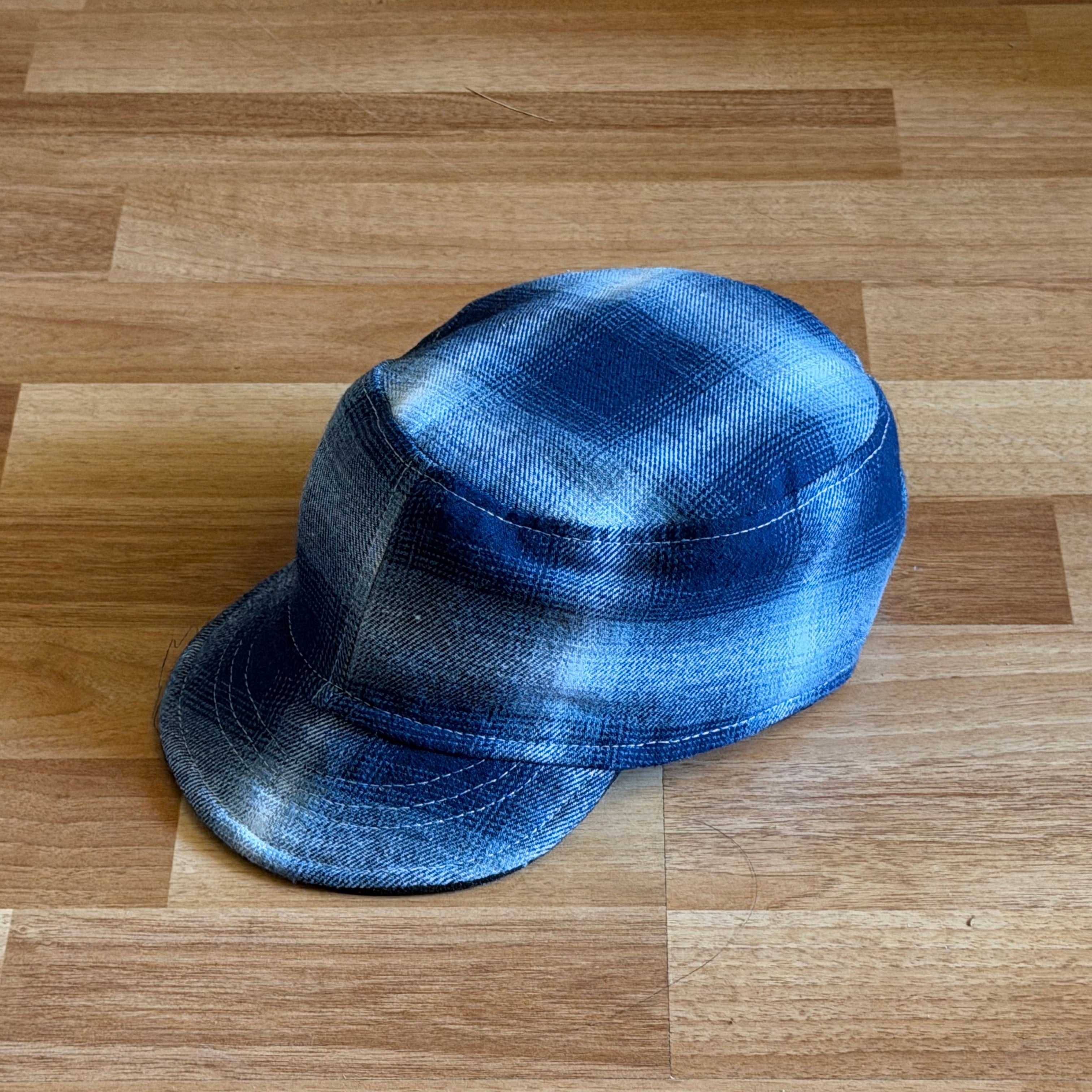 Nora Hat - Blue plaid contrast