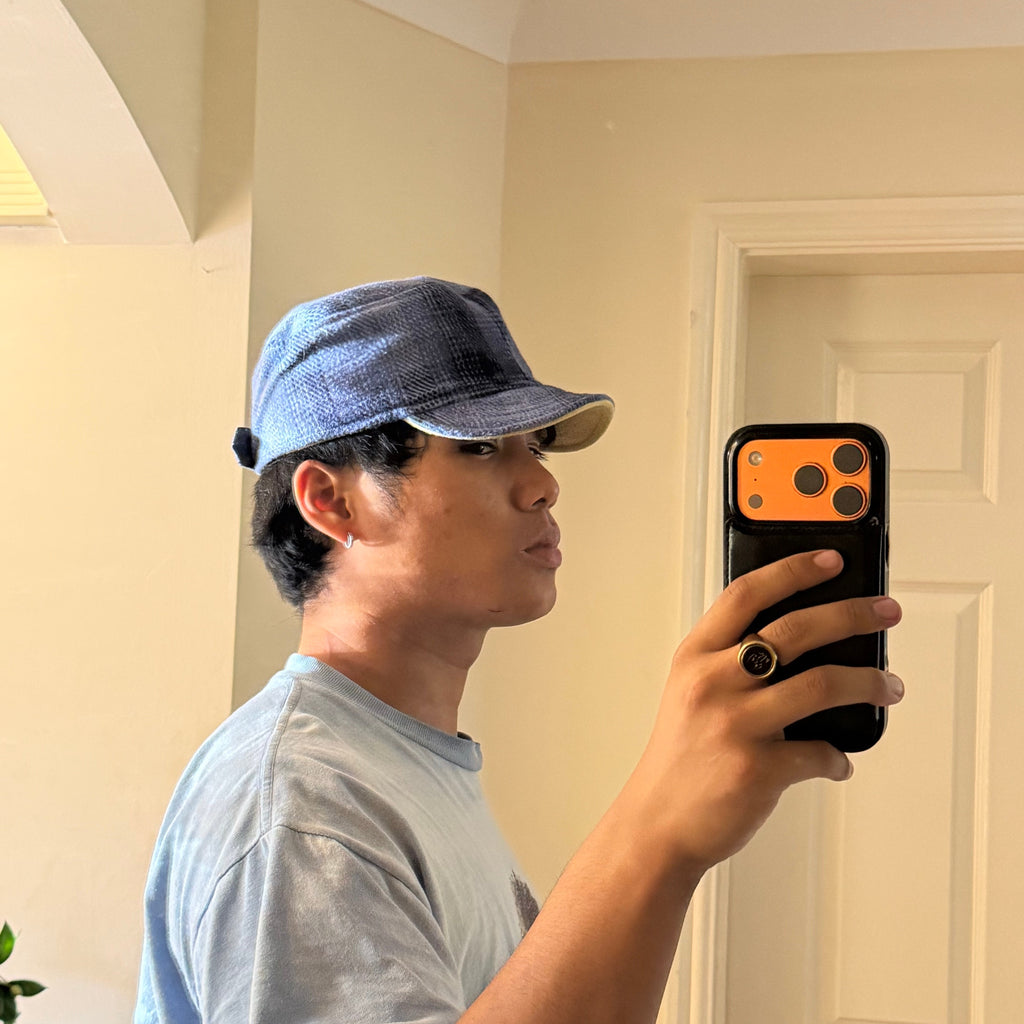 Nora hat - Dark Blue/Mustard